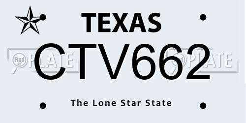 CTV662 Texas License Plate