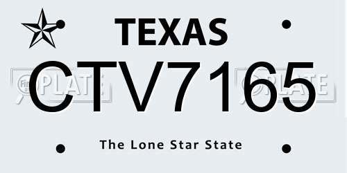 CTV7165 Texas License Plate