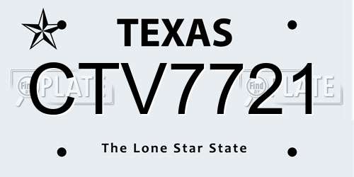 CTV7721 Texas License Plate
