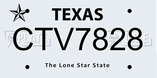 CTV7828 Texas License Plate