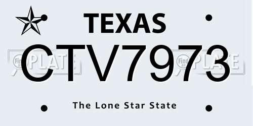 CTV7973 Texas License Plate