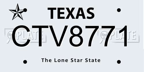 CTV8771 Texas License Plate