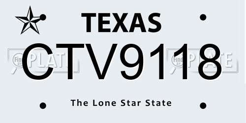 CTV9118 Texas License Plate