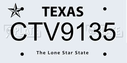 CTV9135 Texas License Plate