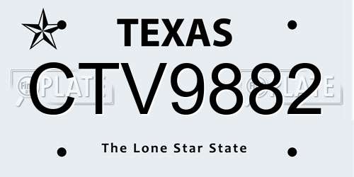 CTV9882 Texas License Plate