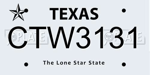 CTW3131 Texas License Plate