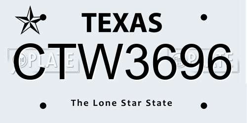 CTW3696 Texas License Plate
