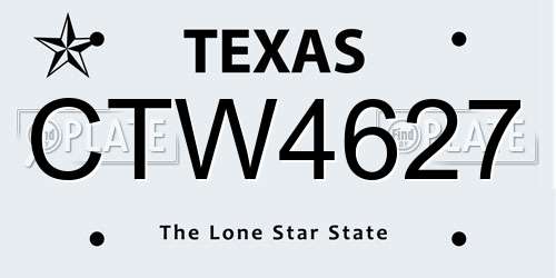 CTW4627 Texas License Plate