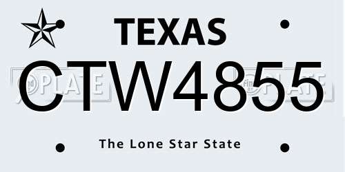 CTW4855 Texas License Plate