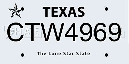 CTW4969 Texas License Plate