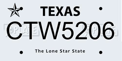 CTW5206 Texas License Plate