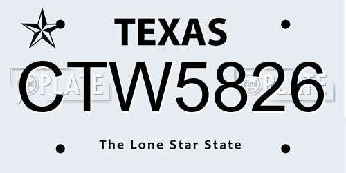 CTW5826 Texas License Plate