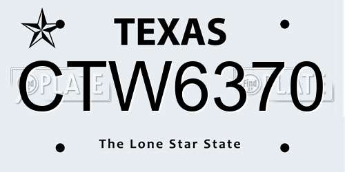 CTW6370 Texas License Plate