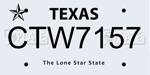 CTW7157 Texas License Plate