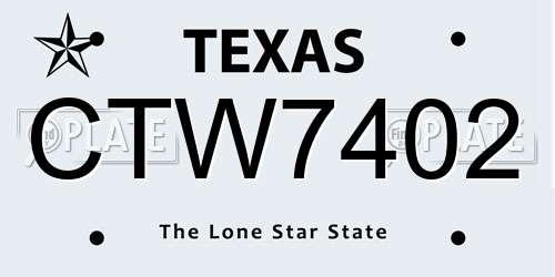 CTW7402 Texas License Plate