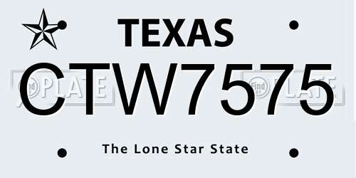 CTW7575 Texas License Plate