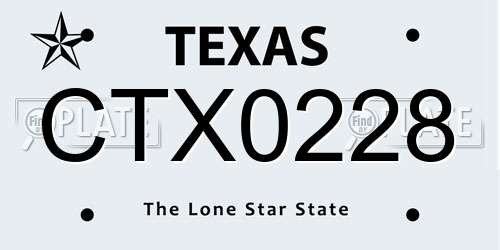 CTX0228 Texas License Plate