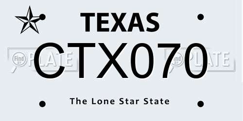 CTX070 Texas License Plate