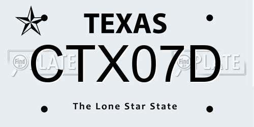 CTX07D Texas License Plate