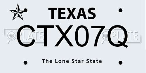 CTX07Q Texas License Plate
