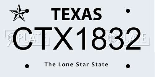 CTX1832 Texas License Plate