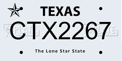 CTX2267 Texas License Plate