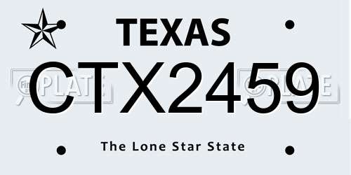CTX2459 Texas License Plate