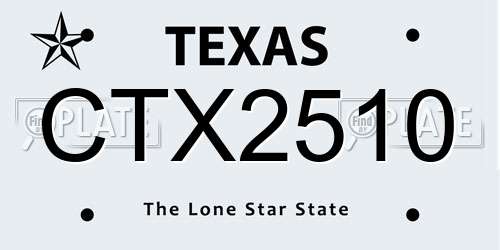 CTX2510 Texas License Plate