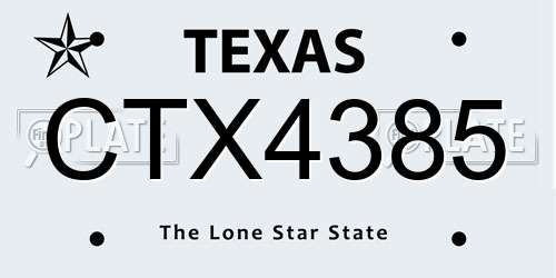 CTX4385 Texas License Plate