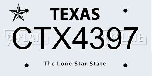 CTX4397 Texas License Plate