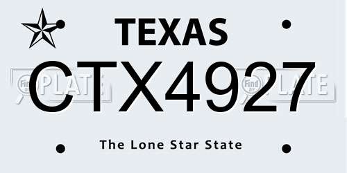 CTX4927 Texas License Plate