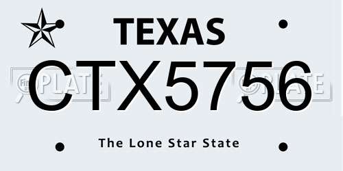 CTX5756 Texas License Plate