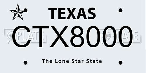 CTX8000 Texas License Plate