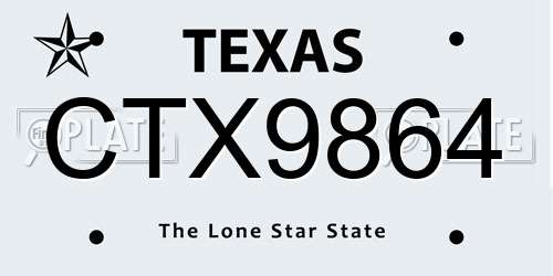CTX9864 Texas License Plate