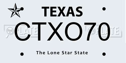 CTXO70 Texas License Plate