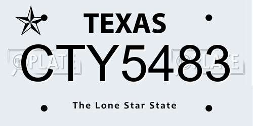CTY5483 Texas License Plate