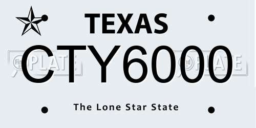 CTY6000 Texas License Plate
