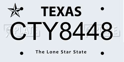 CTY8448 Texas License Plate