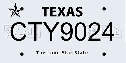 CTY9024 Texas License Plate