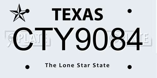 CTY9084 Texas License Plate
