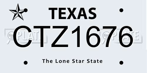 CTZ1676 Texas License Plate