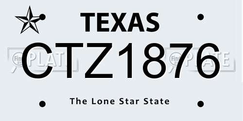 CTZ1876 Texas License Plate