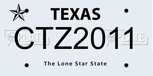 CTZ2011 Texas License Plate