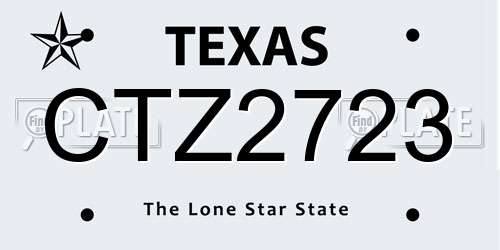 CTZ2723 Texas License Plate