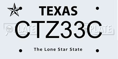 CTZ33C Texas License Plate
