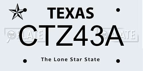 CTZ43A Texas License Plate
