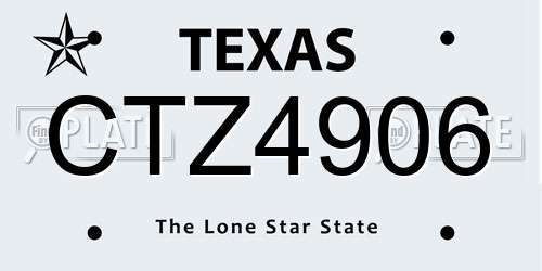 CTZ4906 Texas License Plate