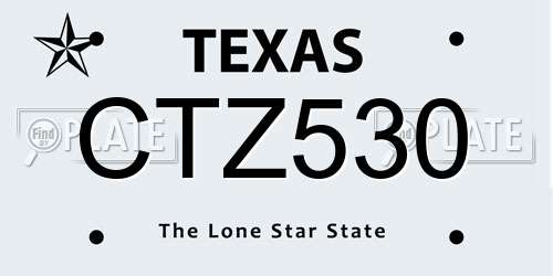 CTZ530 Texas License Plate