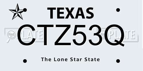CTZ53Q Texas License Plate