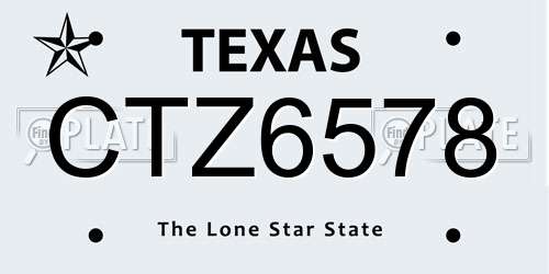 CTZ6578 Texas License Plate